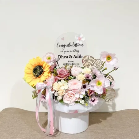 Bloom Box Akrilik Ucapan Wedding Pidie Jaya